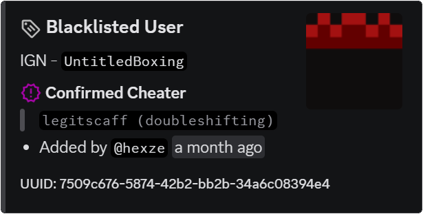 Cheater Tag Example